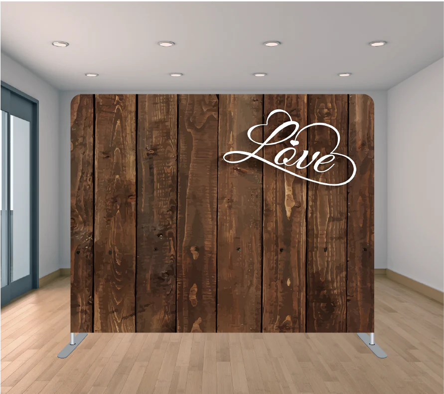 Wooden Wall with Love backdrop 