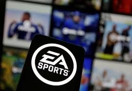 EA Sports logo in front of blurred game screenshots.
