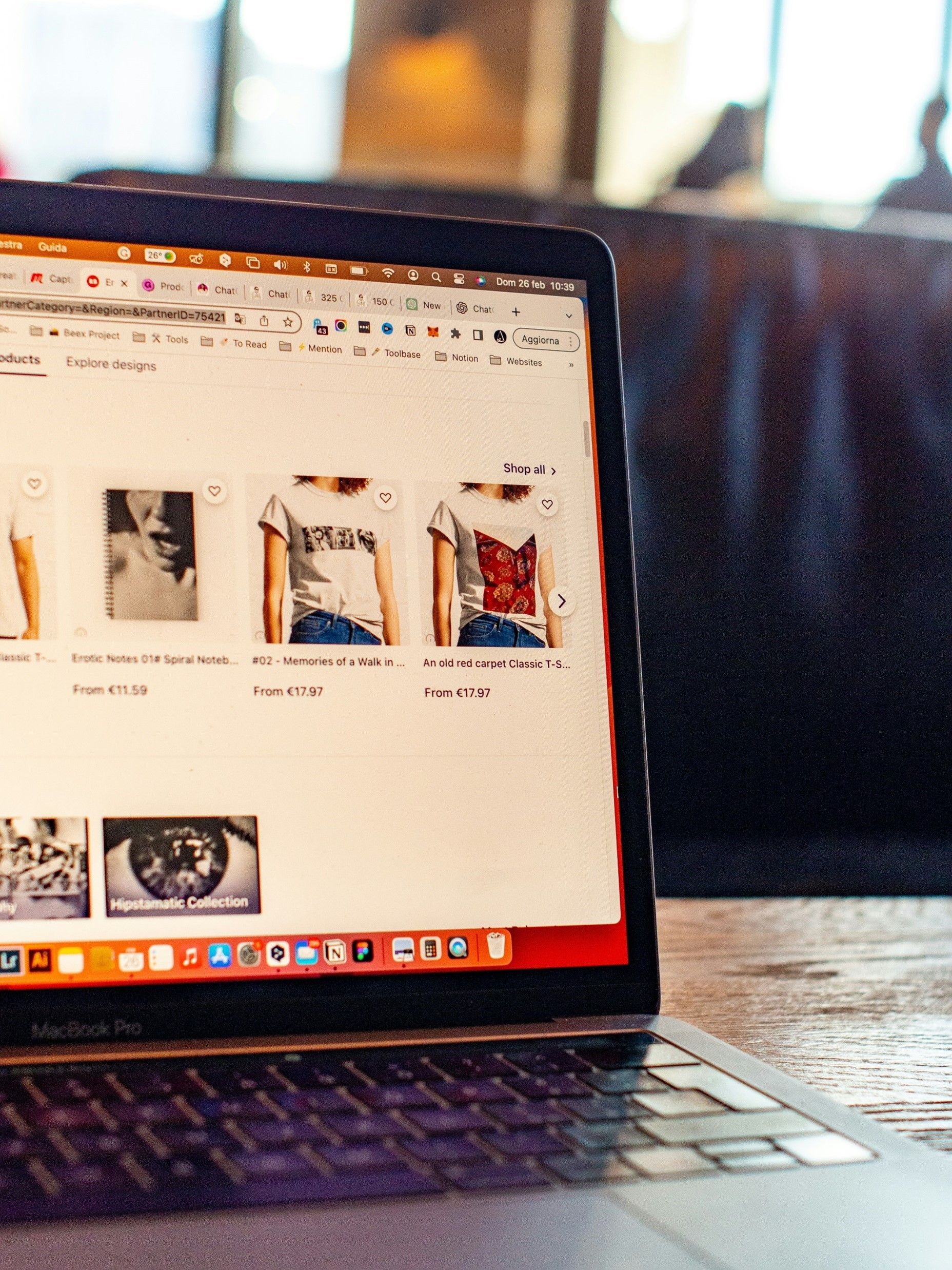 A macbook pro laptop is open to a website