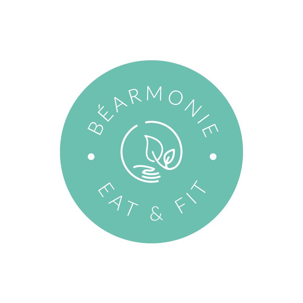 Un logo pour une entreprise appelée Bearmonie Eat & Fit