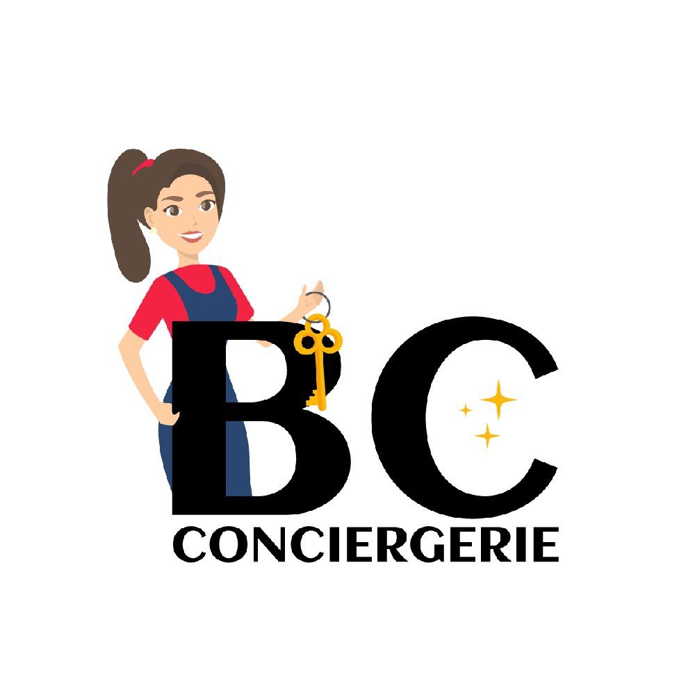 Une femme tient une clé devant la lettre bc.