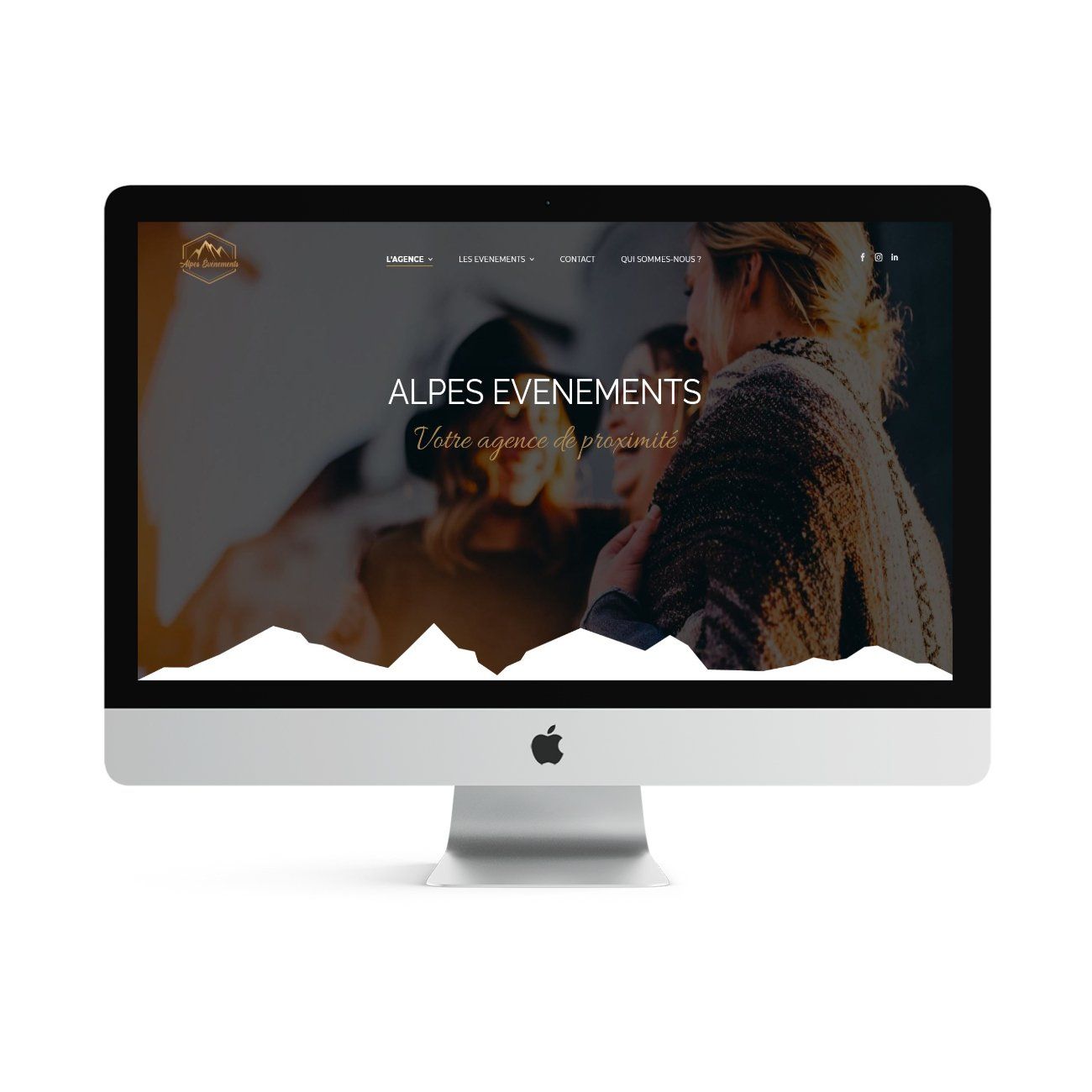 Un écran d'ordinateur affichant un site Web pour les événements des Alpes