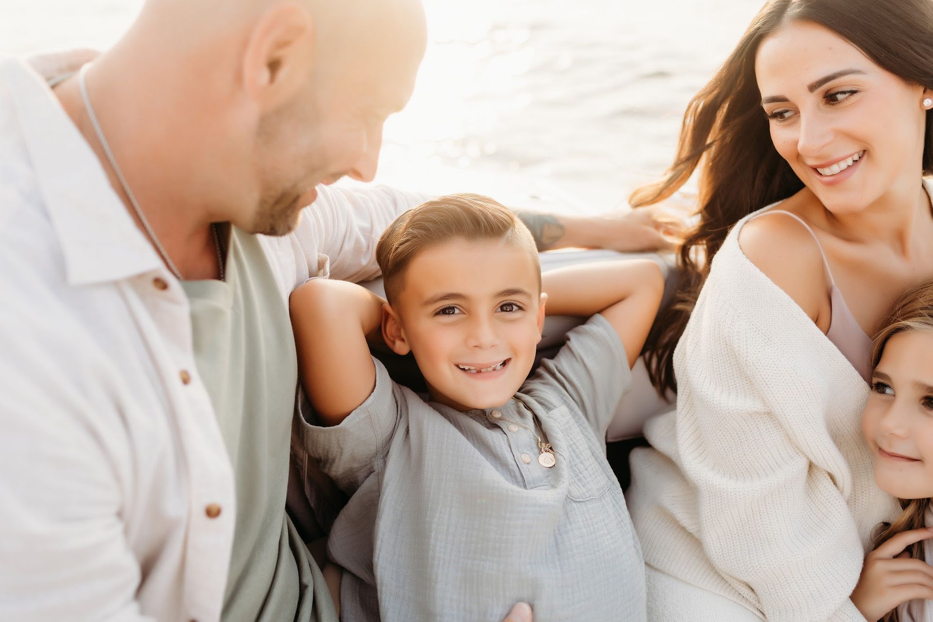 Lifestyle family portrait captured during an outdoor photography session.