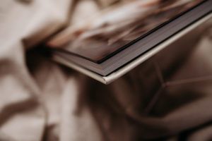 A close up of a book sitting on top of a table.