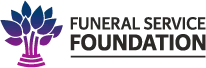Funeral Service Foundation logo: a tree-like symbol with a purple to blue gradient, next to the words