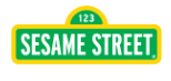Sesame Street logo, green and yellow street sign with