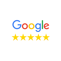 a google logo with five stars on it on a white background .