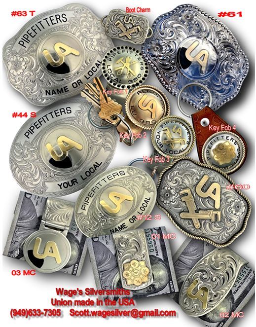 Pipefitters Buckles - Silver Buckles