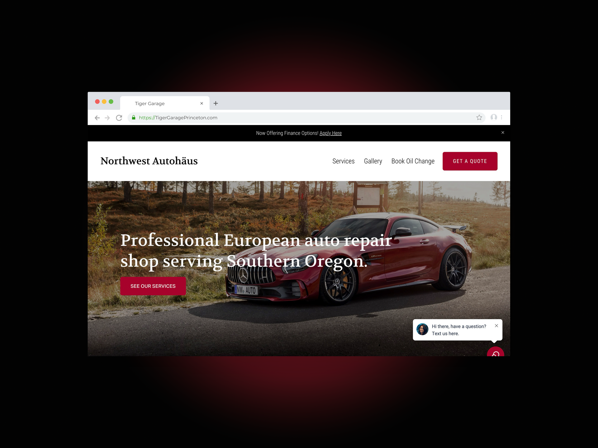A european repair shop website