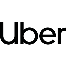 The uber logo is black and white on a white background.