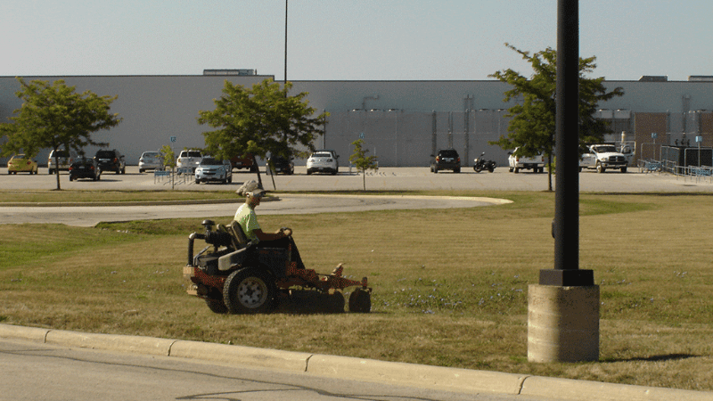 Commercial mowing in Fremont, Ohio.