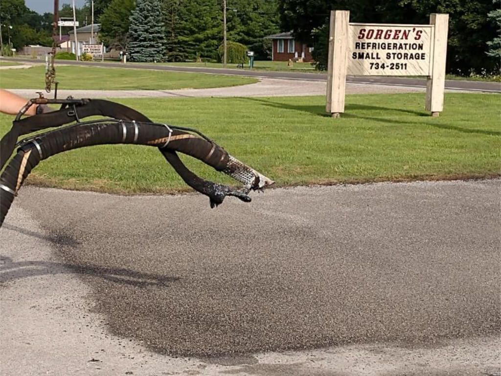 Asphalt Repair job being done by Dublin Commercial Property Services in Port Clinton, OH