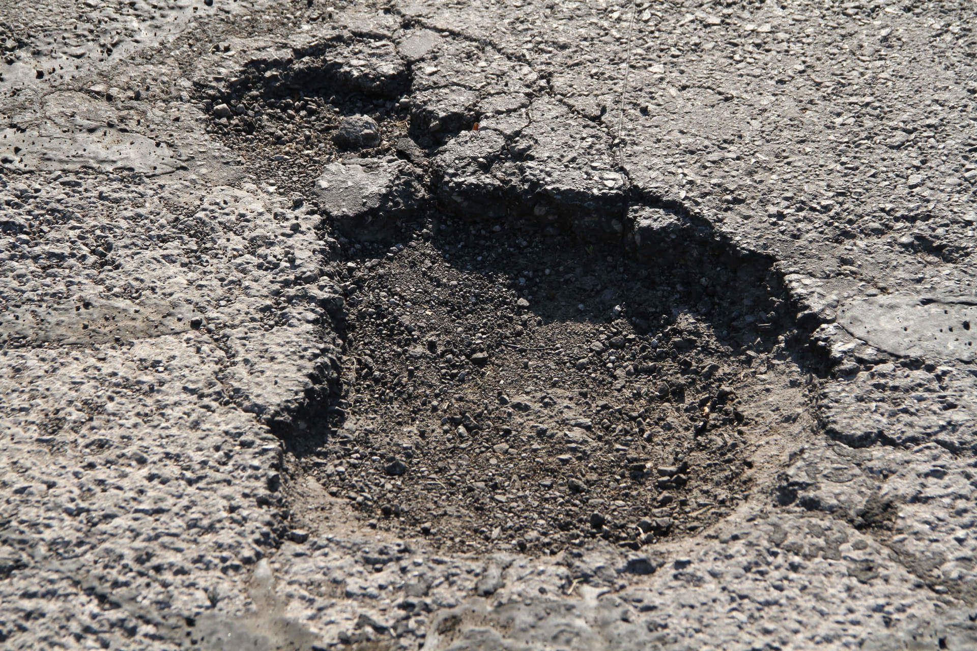 Pothole prior to repair in Fremont, Ohio.