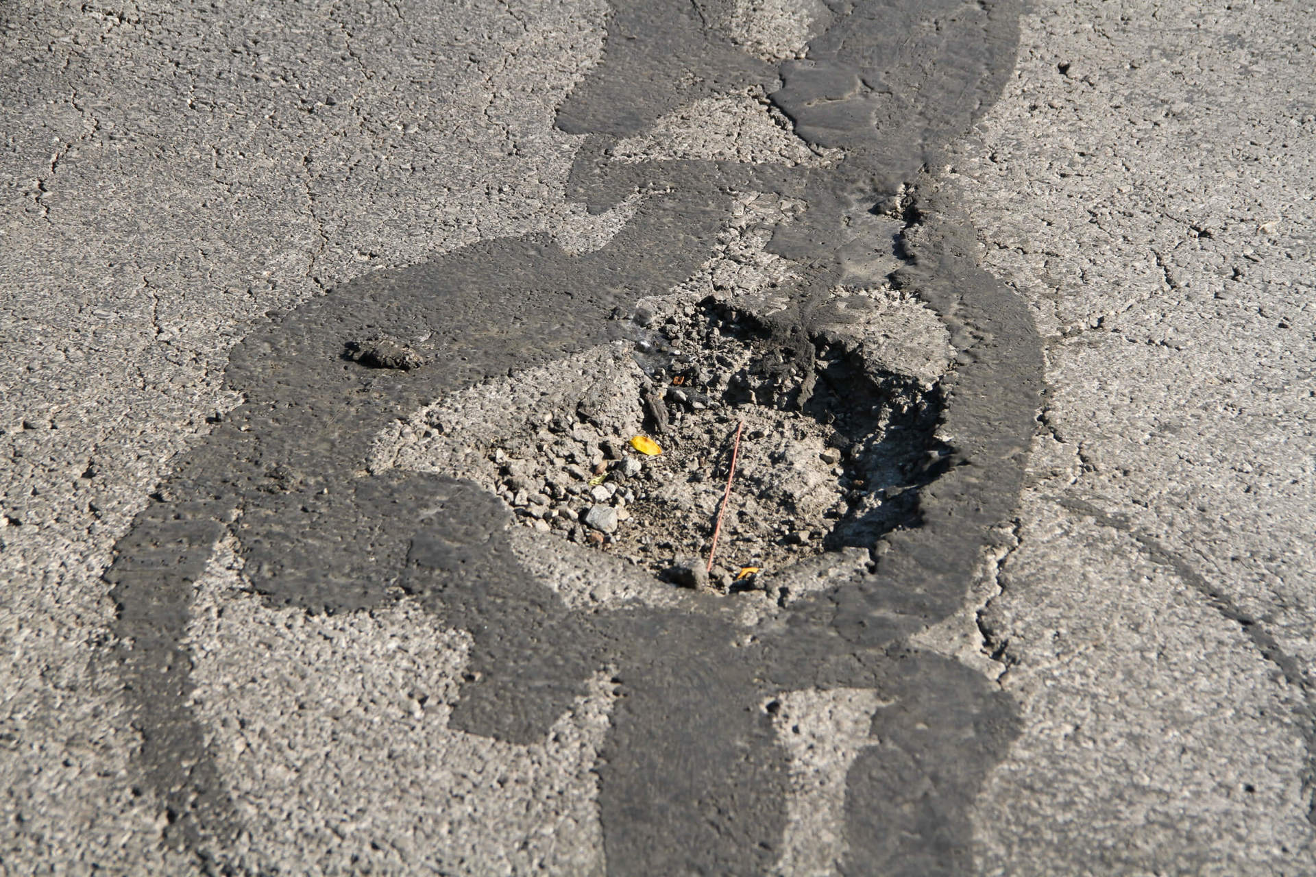 Pothole before repair