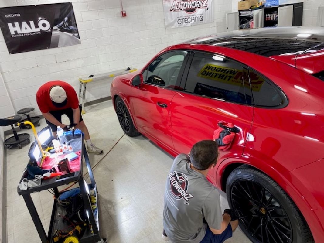 Ceramic coating in Huntsville protects vehicles from rain, boosts gloss, and repels water using hydrophobic surface technology.