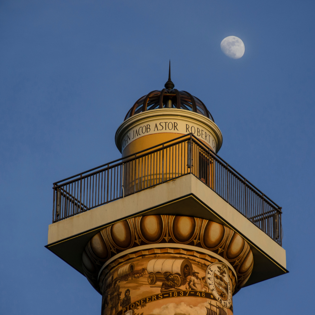 A clock tower with the word kings on it