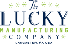 The logo for the lucky manufacturing company in lancaster pa usa