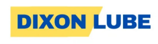 A blue and yellow logo for dixon lube