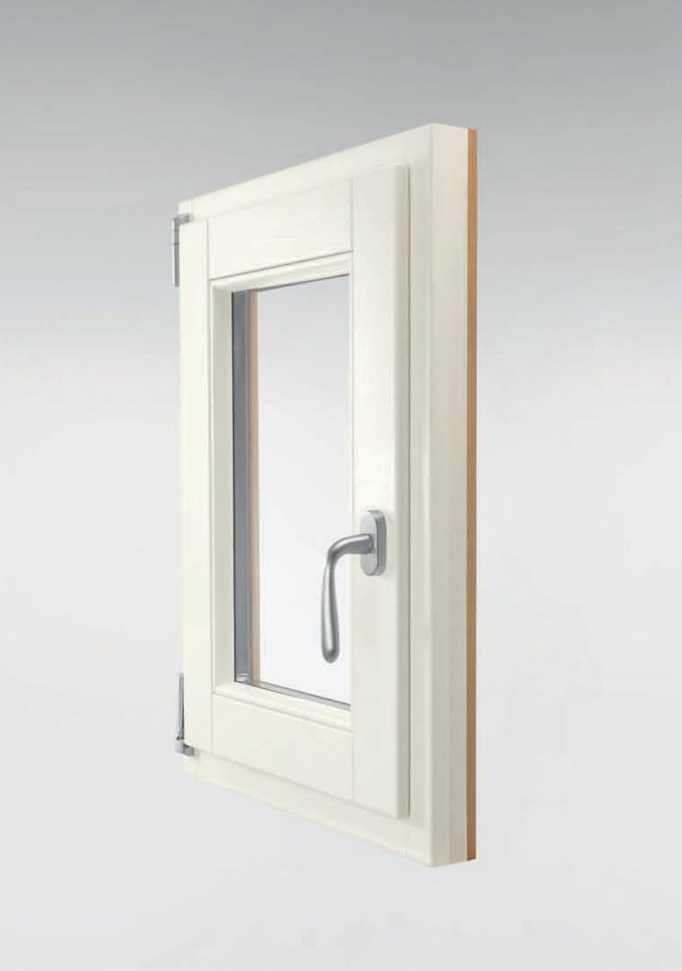 Finestra bianca in legno e alluminio