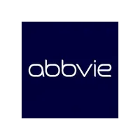 The abbvie logo is on a blue background.