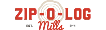 The logo for zip-o-log mills was established in 1944