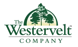 A logo for the westervelt company with trees on it