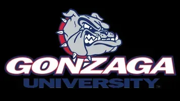 A logo for gonzaga university with a bulldog on it