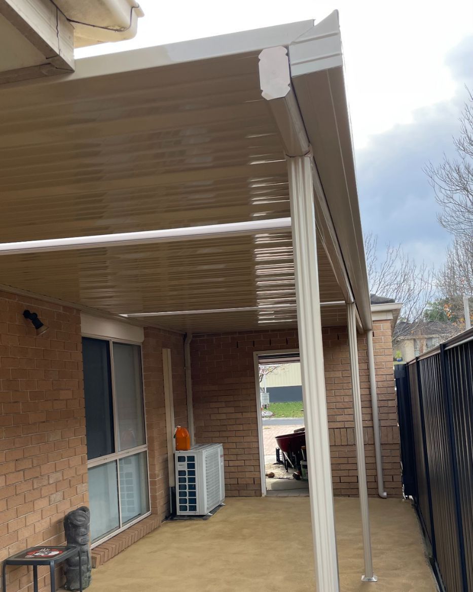Patio With Beige Roof — Narellan Home Improvement Centre In Queanbeyan, NSW