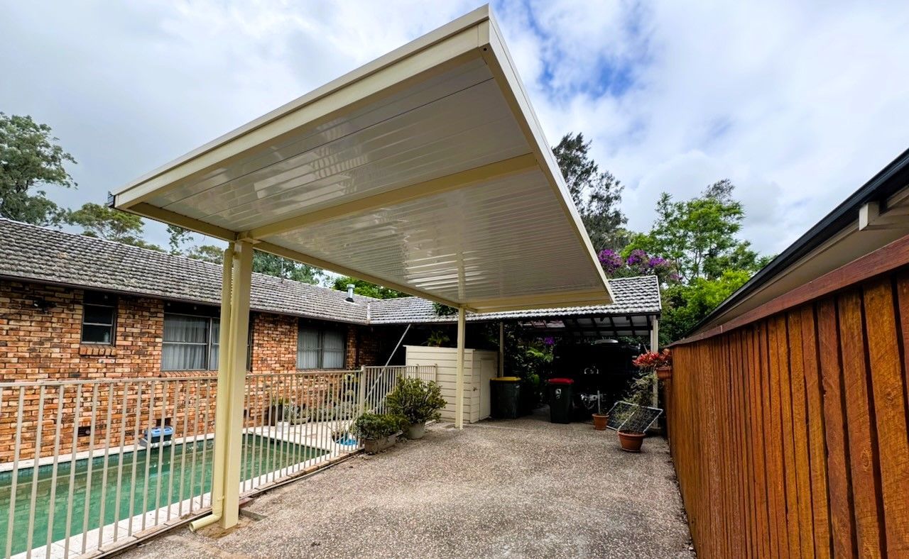 Wooden Deck With a Covered Patio, Decorated With Floral Panels — Narellan Home Improvement Centre In Narellan, NSW