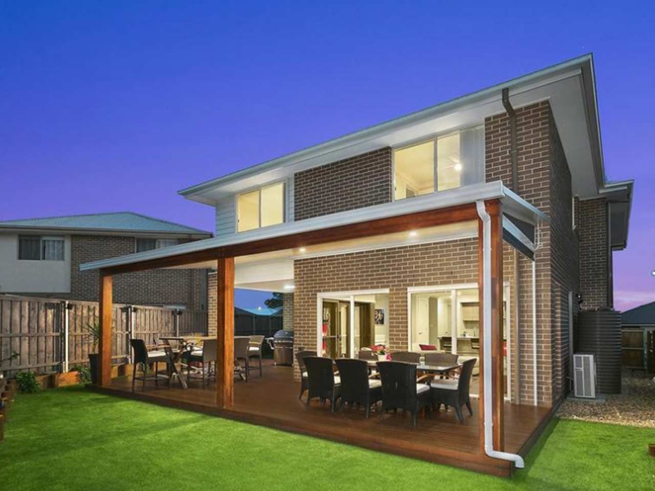 Two-story Brick House With a Wooden Deck — Narellan Home Improvement Centre In Narellan, NSW