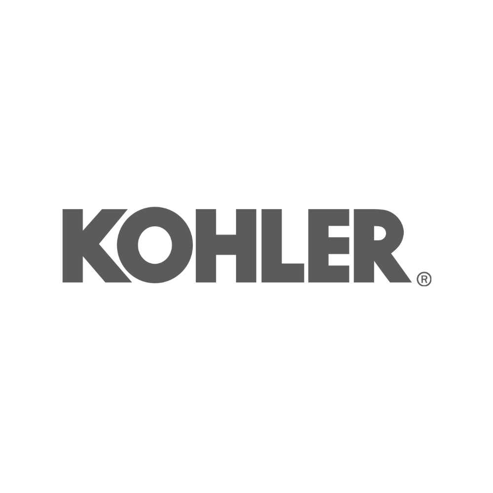 A black and white logo for kohler on a white background.