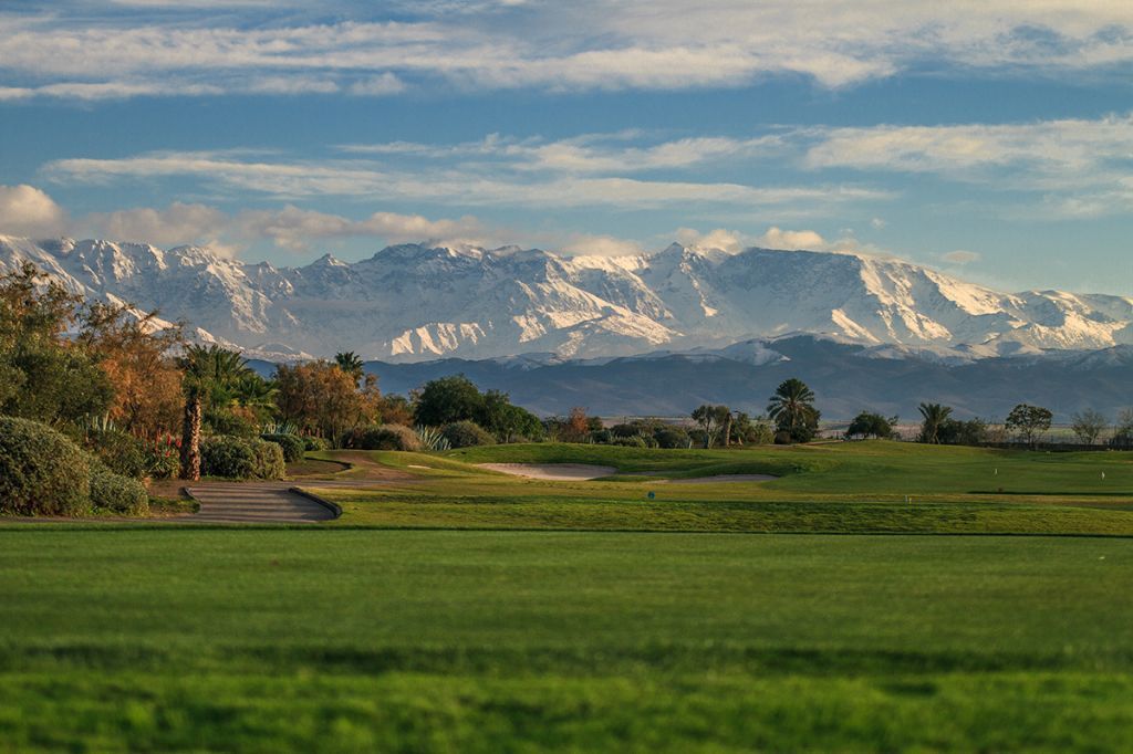 Vue sur l'Atlas au Samanah Golf