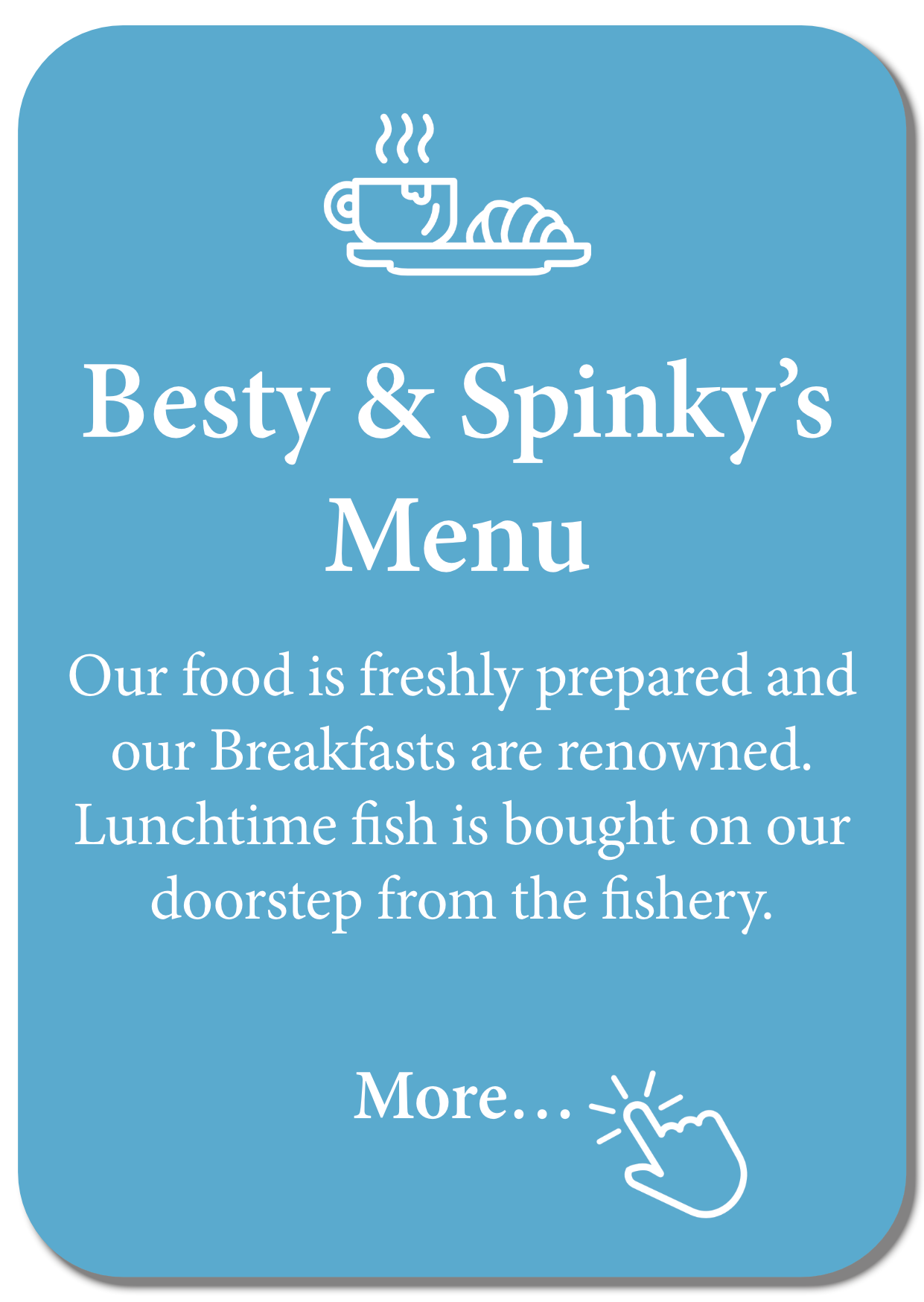 A blue sign that says besty & spinky 's menu