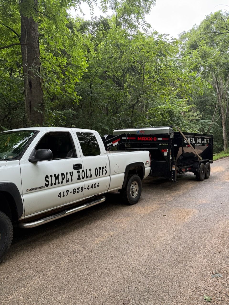 White truck with trailer, 
