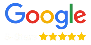 A google logo with five stars on it
