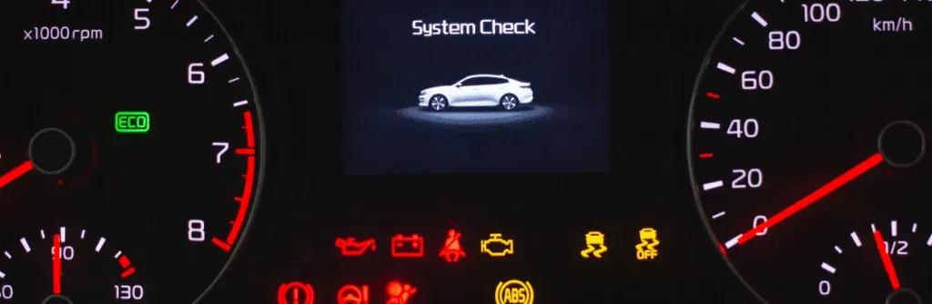 Car dashboard showing