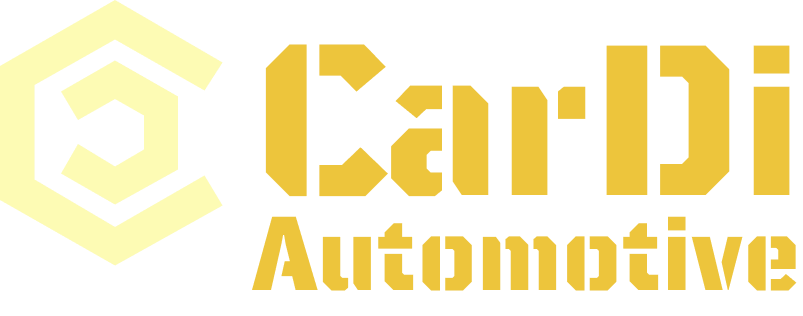 Logo for CarDi Automotive, yellow and geometric, with a hexagonal symbol.