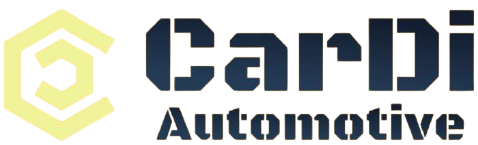 Logo for CarDi Automotive: hexagon symbol and text 