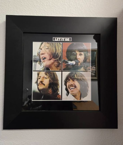 Framed square artwork: The Beatles on the