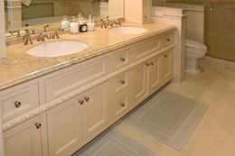 Nice Clean Marble Bathroom With Sink Next To Toilet — Cloverdale, CA — Classic Mill
