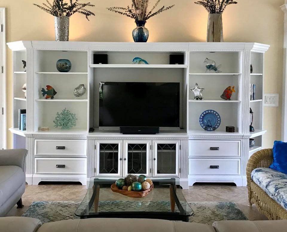 White Television Stand — Jacksonville, FL — Elegant Finishes White Television Stand — Jacksonville, FL — Elegant Finishes