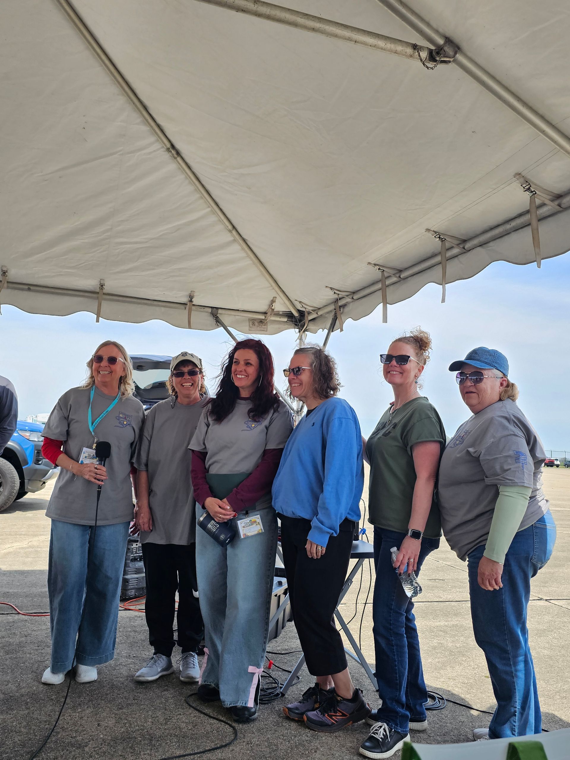 photo of: Betsy Collier, Executive Director, Wells on Wheels (WOW), Vicky Warner, RTAP and RLS, Kristie Steiner, 2nd place winner, Columbus Transit, BethAnn Knotts, Compliance Manager, Columbus Transit, Stacy Slater, Columbus Transit, and Kathy Lee, Columbus Transit. 