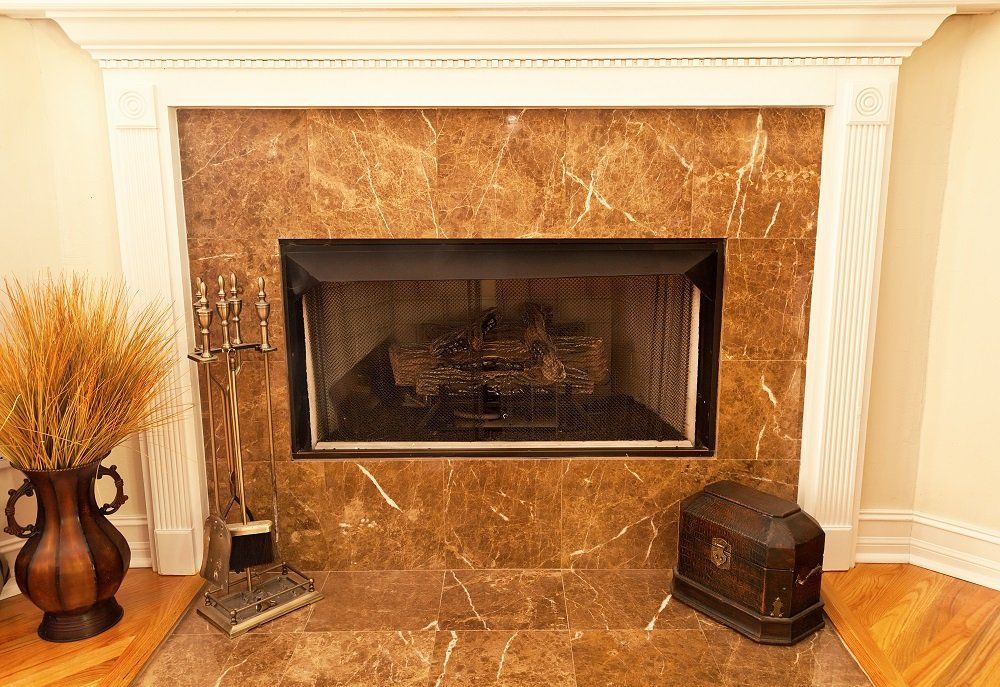 Marble Countertops — Residential Fireplace in Hillburn, NY