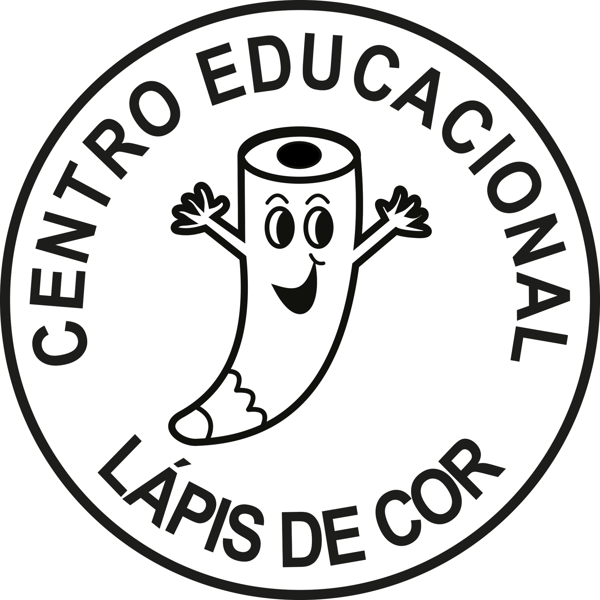 A black and white logo for centro educacional lapis de cor