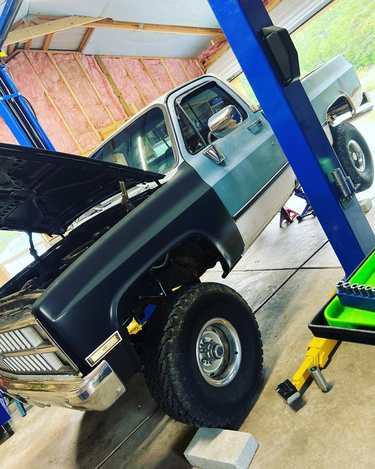 Vintage Truck On Lift For Service | PDub’s Garage LLC