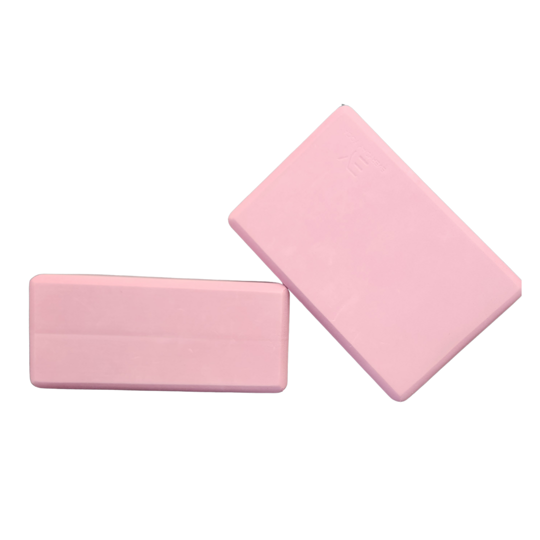 Two pink rectangles are stacked on top of each other on a white background.