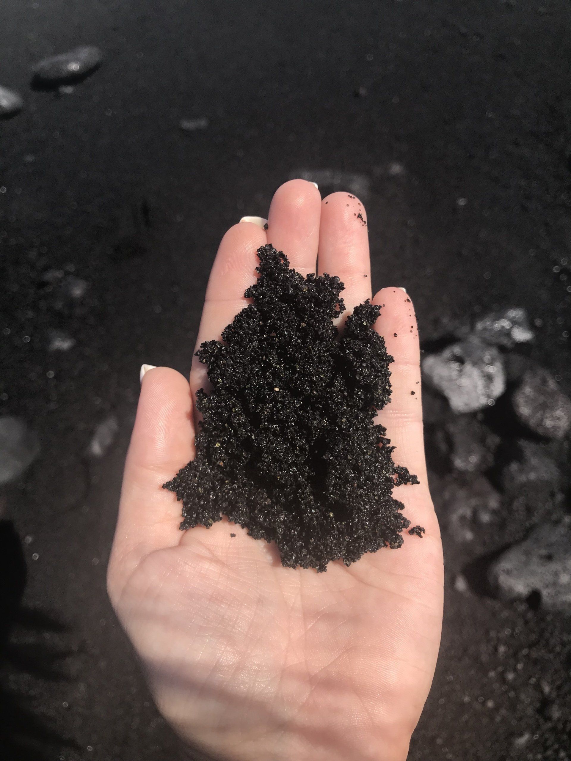 see a Black sand beach