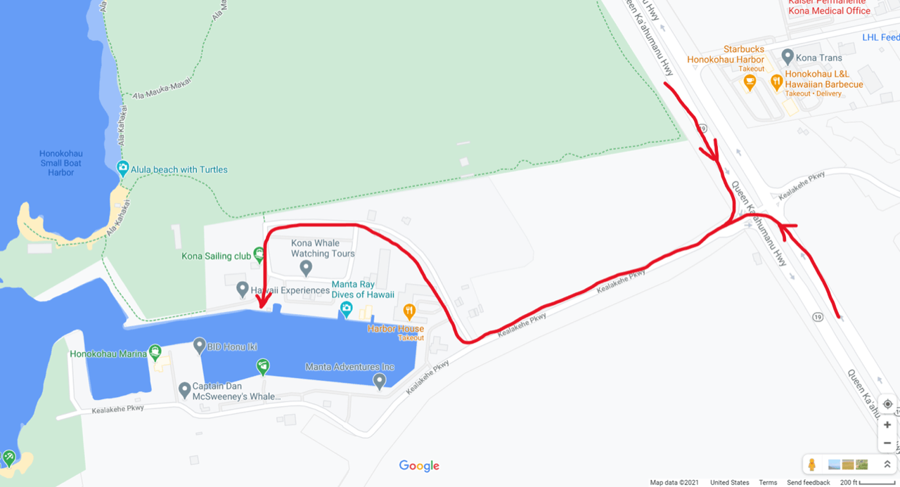 Manta Ray snorkel Boat Meeting location