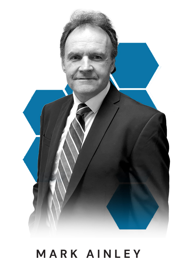 A man in a suit and tie is named mark ainley