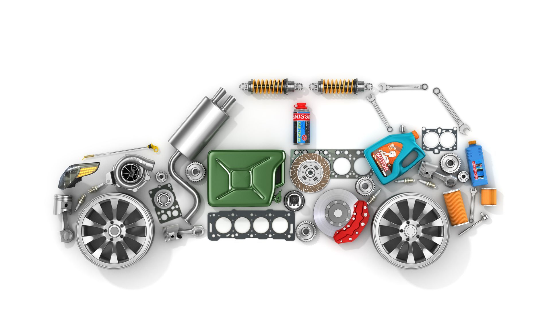 Auto parts from a salvage yard for passenger and sports cars at Goodfellow Motors Inc. St. Louis